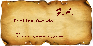 Firling Amanda névjegykártya